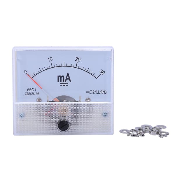 DC 0-30mA Analog Strömgivare Panelmätare Ammeter 85c1 30mA, Vit
