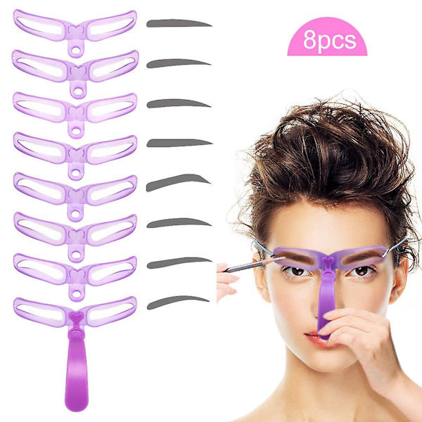 8 st Eyebrow-linjal, Eyebrow Makeup Stencil, Grooming Stencil Tool