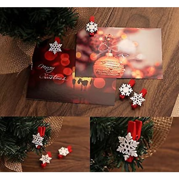 50 stk træsnefnug tøjklemmer Craft Clips Mini fotopapir pinde til julepynt