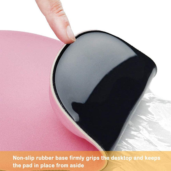 Kontormusematte med gelhåndleddsstøtte - Ergonomisk spillmusematte for skrivebord - Design Gamepad-matte gummibase for bærbar PC