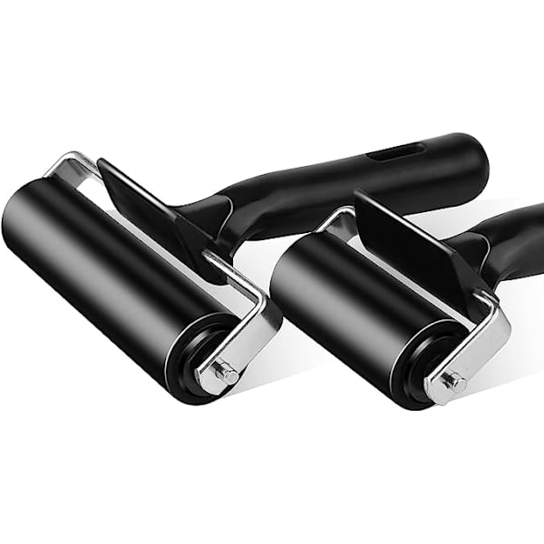 2 stk. Gummivalser Brayer-ruller Hård Gummi 4 og 2,2 tommer til Tryk Width 6CM+ Width 10CM *1