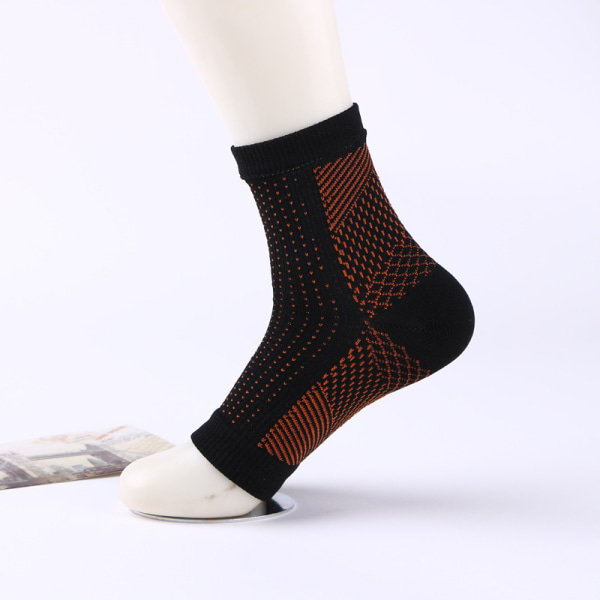 2 par sokker med åben tå Black orange point L/XL