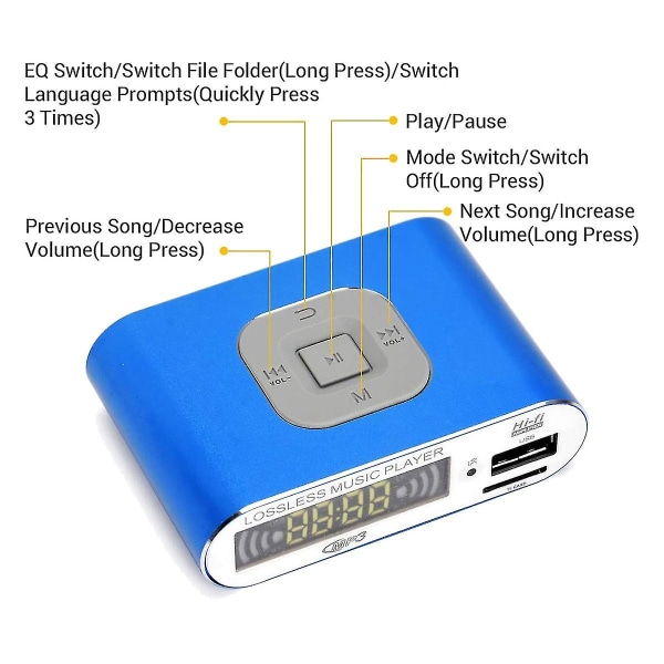 Bluetooth 5.0 Audio Receiver, Mp3 Digital Music Player, Fm R