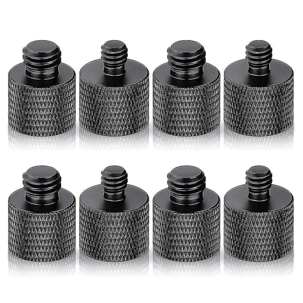 8 stk Mikrofon 1/4 Hann til 3/8 Hunn og 3/8 Hann til 1/4 Hunn Kameraskrueadapter for Kamera T