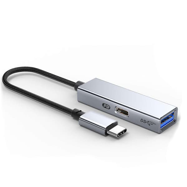 2-i-1 USB C til USB 3.2 Gen1 Hunn Adapter USB3.1 Gen1 USB C Adapter OTG Kabel USB til USB C Adapter Kabel for Telefon Grå Grey