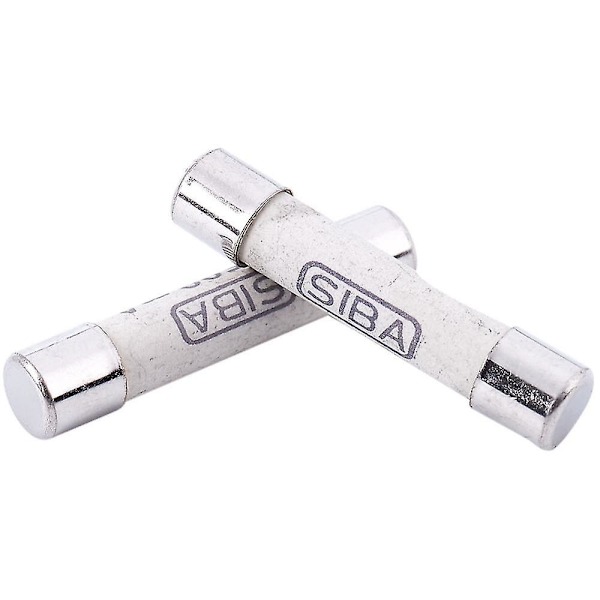 10 stk sølv+hvite keramikk 1000v 500ma 6,3 x 32mm hvite keramiske sikringer for multimeter 3 x 0,5 x 0,5