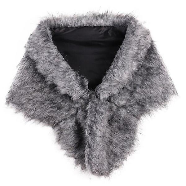 Vinter Elegant Dame Imiteret Pels Kappe Brude Imiteret Pels Frakke Kvinder Bryllup Sjal Aften Fest Wraps Slim Pels Skulder Kapper YH L
