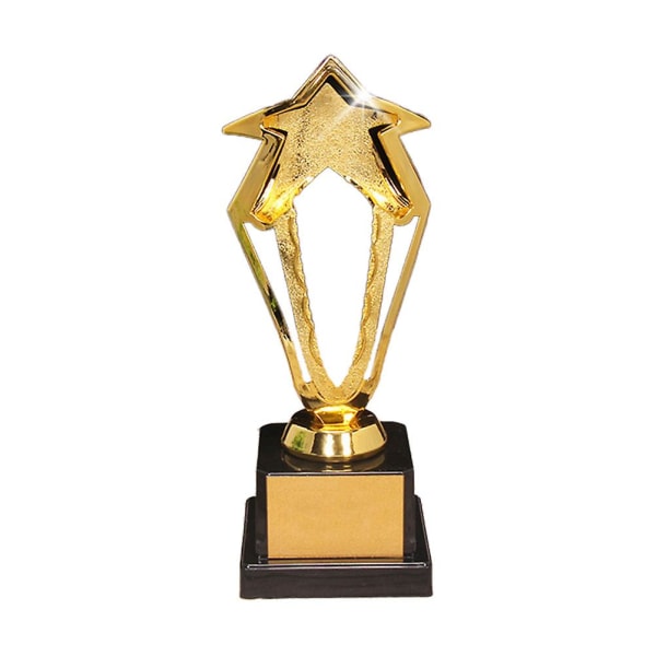 Golden 23,5 cm Hollow Out Star Design Award Trofé Plast Belønning Priser Dekorkonkurranse Gavepriser Trofé med base for seremonien verdsettelse