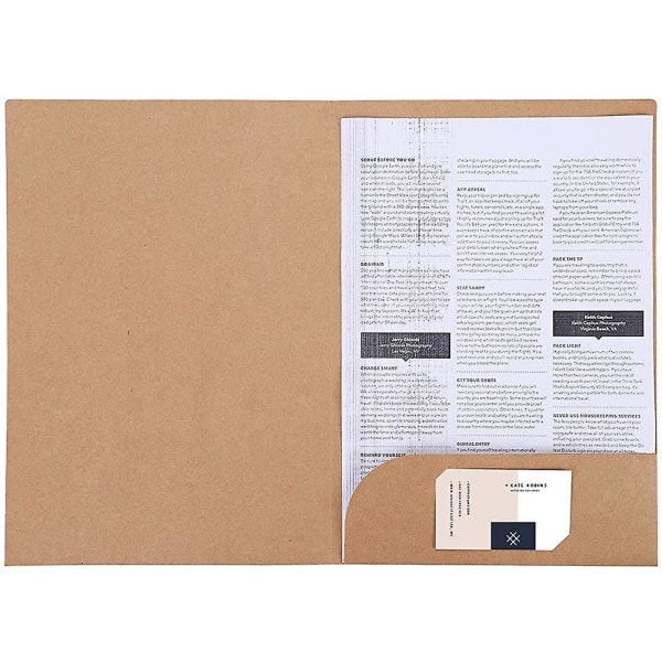 10 pakke pappmappe med klaff A4 kraftpapirforinger Sett inn mappe