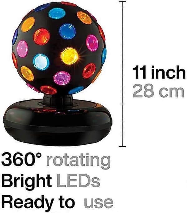 Roterende diskokugle med LED-lys