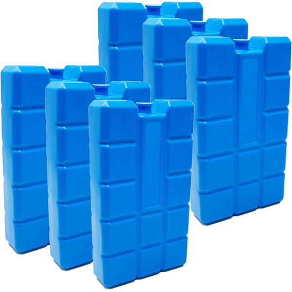 Set med 6 Ispaket, 400 ml Var, 6 Blå Kylämnen för Kylväska eller Kylbox