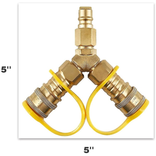 3/8 tommer Y-splitter Naturgas Hurtigkobling Adapter, egnet