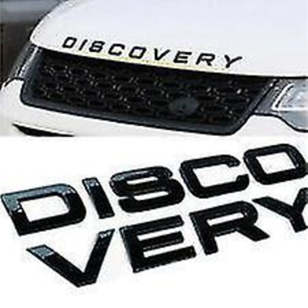 Gloss Black Discovery Land Rover Bogstaver Mærkat Stick På Emblem Badge Til Front Grill Bonnet Badge Emblem Eller Bagpå