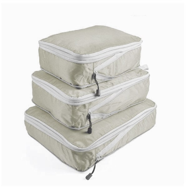 Komprimerbare pakkekuber Sammenleggbar vanntett koffert off white