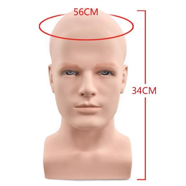 PVC Mannlig Hode Mannequin Hode Bust Profesjonell Display Stativ Hatt