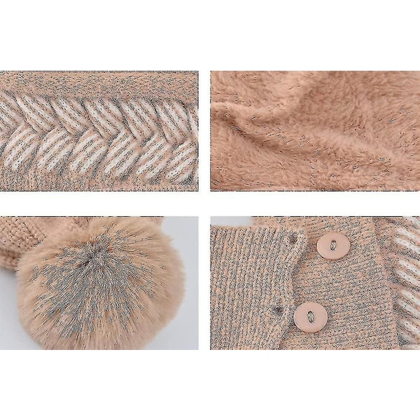 Naisten yksiosainen Loose Wool Beanie Huivinaamio Lämmin talvinen neulottu hattu