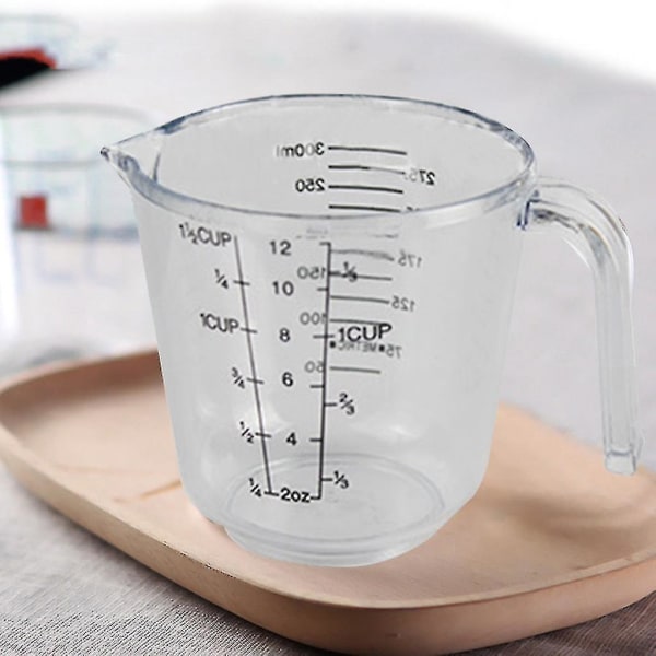 300ml Plastik Transparent Målecylinder Gradueret Målebæger