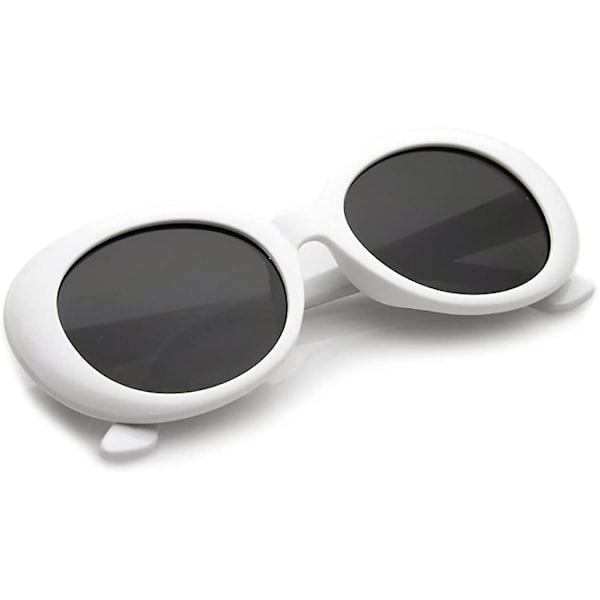 Sunrain Naiset Pyöreä Retro Ovaali Aurinkolasit Värisävy Linssit Clout Laseja, 1 Valkoinen, Savu, Suuri