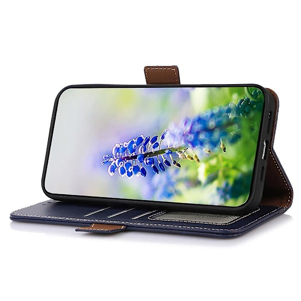 RFID-blockerande plånboksfodral i äkta läder till Asus Zenfone 10 5G/Zenfone 9 5G Blue