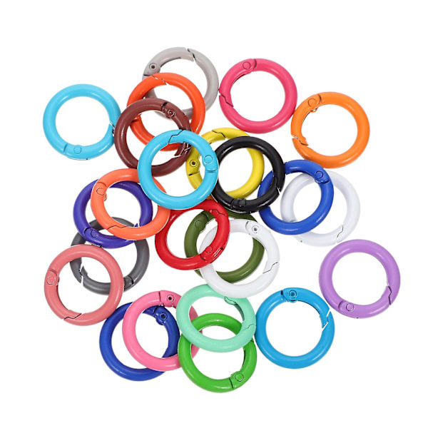 24 stk. Karabinhager Fjeder Snap Hooks Runde Karabinhage Snap Clips Karabinhage Snap Clip O Ring Spænde Nøglering Klip