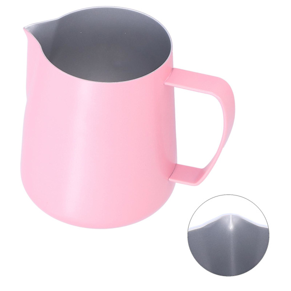 400 ml Kaffemelkeskummer med ørnenepp for hjemmekafé, rosa