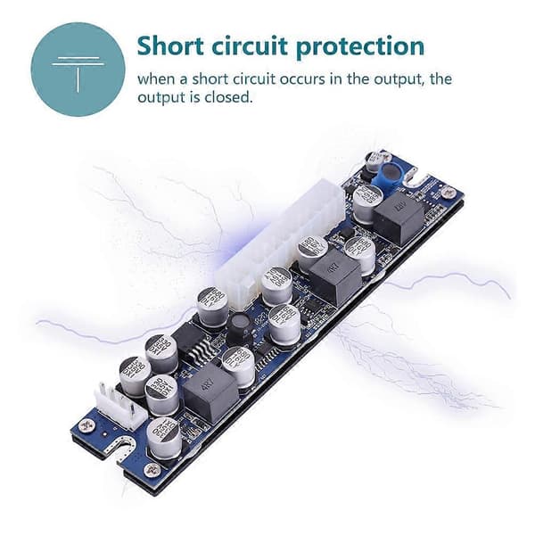 LD-200W 19V DC Input Pin Strømforsyningsmodul DC-ATX Strømforsyning DC 24pin ATX til 12V AUX Til Computer YEMMA
