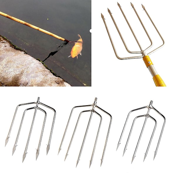Rostfritt stål Gaffel Harpun Fisk Gaffel Fiske Isbrytare Tillbehör Tackle Verktyg