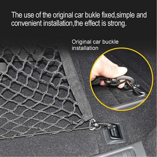 Nuoshen Bil Lastnet, Justerbart Elastisk Organizer Net, Nylon Bagagerumsnet, Universal Pasform (27,5'' X 27,5'')