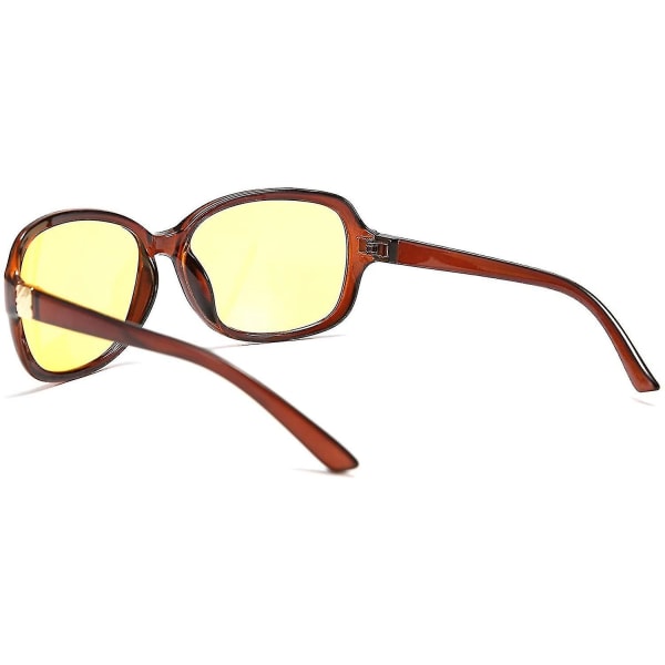 Klassiske Kvinders Natbriller Kørende Anti Refleks Wrap Around Gule Solbriller C2