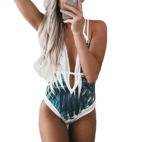 Kvinnors Monokini Strand Baddräkt Baddräkt Semester L