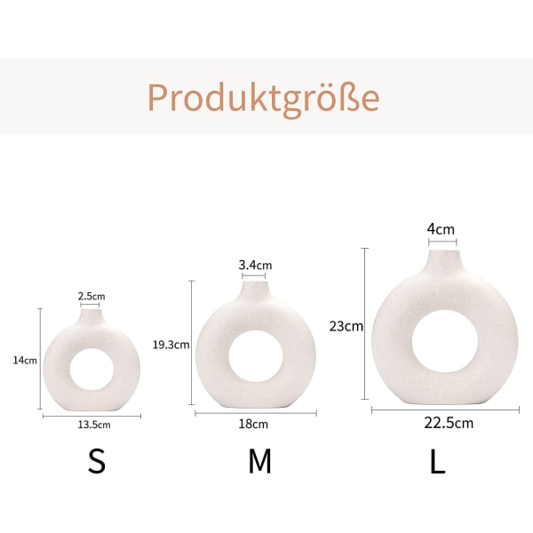 Pampasgressvase, Kreativ vase Moderne hjemmedekorasjon, Håndlaget vase Hvit keramisk tørket blomst Håndverk Ornament Kontor Hjemmedekorasjon millet white