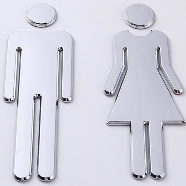 WC-tarrat, 12x4cm, WC-kyltit miesten ja naisten symboleilla, helppo kiinnittää WC-kyltit mies nainen