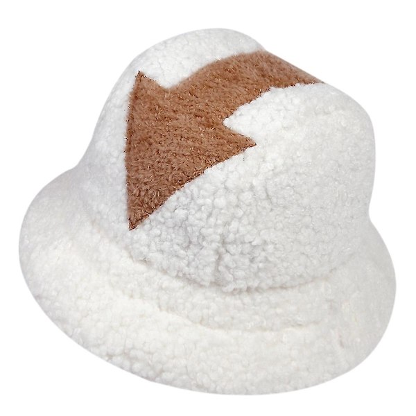 Appa Spand Spand Hætte Uld Hat Vinter Varme Fiskehatte Faux Pels Pil Symbol Trykt Spand Hat Mænd Kvinder Tide Flad Top Hatte White