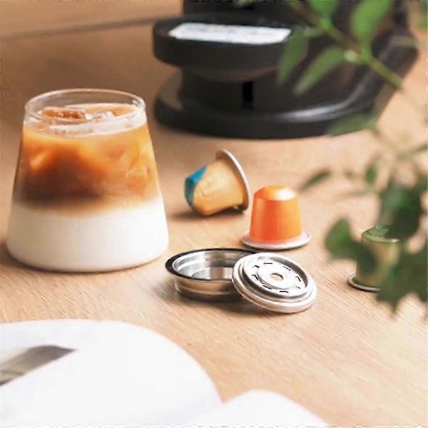Kaffekapseladapter för Vertuo-maskiner, Kaffepodsadapter i rostfritt stål för Vertuo /Vertuo NeBorste ingår ej