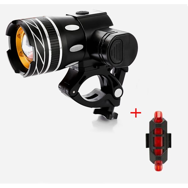 Z30 15000lm T6 LED-valo polkupyörään/pyörään/valosarja USB-ladattava otsalamppu/taskulamppu vedenpitävä zoomaava polkupyörän valo Front light +928 tail light