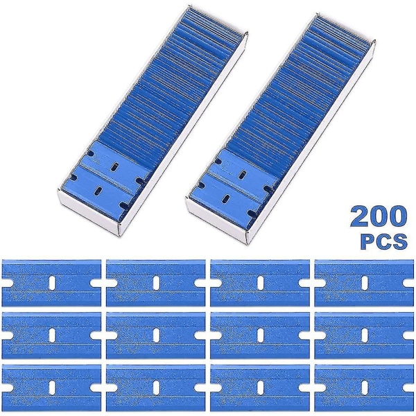 200st Skrapor Rakblad Sets Dubbelkant plastblad Metall Bla