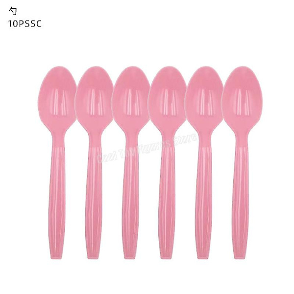 Uusi elokuva Barbie syntymäpäiväjuhlan koriste Pinkki teema Figuurit Ilmapallosetti Tausta Paperilautanen Silkkipaperi Pöytäastiat Tarvikkeet spoon 10pcs