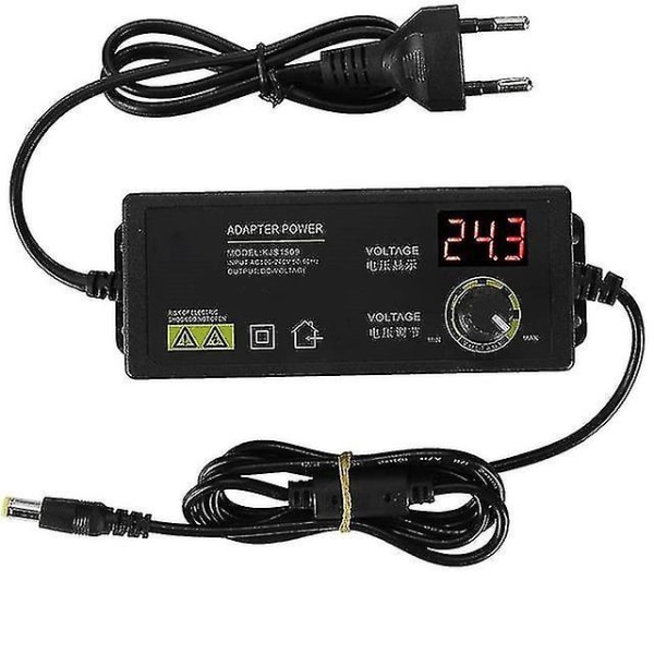 3-36v 60w Strømadapter Justerbar Spenningsadapter LED-skjerm Koblingsstrømforsyning EU-plugg for LED-lysstripe Motor