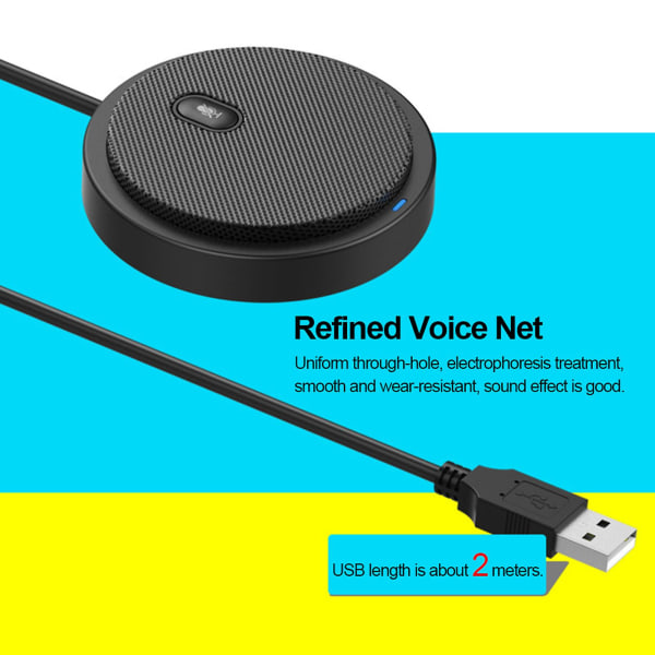 Um02 Usb Omni-retningsmikrofon til møder, forretningskonferencer, computer, stationær, bærbar pc, stemmechat, videospil, live-udsendelse