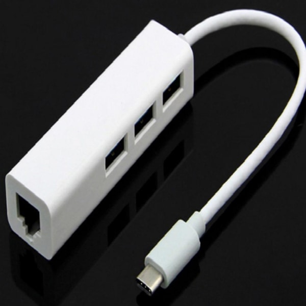 USB-C (Type-C) - Ethernet-sovitin Kannettava Tietokone Tabletti PC USB2.0 Hub