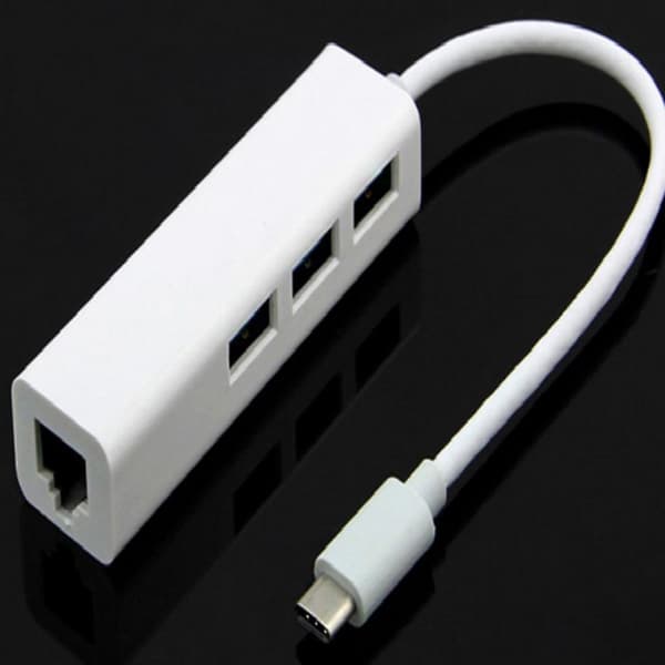 USB-C Type-C til Ethernet Adapter Bærbar Laptop Tablet PC USB2.0 Hub