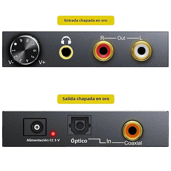 PROZOR 192kHz Digitaalinen-Analogiseksi Muunnin DAC Äänenvoimakkuuden Säädöllä, 3.5mm Liitin Analogiseen Stereo RCA:han, SPDIF, Toslink, Metallinen Kannettava