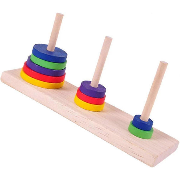 Puupeli Aivot Puzzle Hanoi-torni Klassinen Torni Joki Bambu Avaa Puzzle
