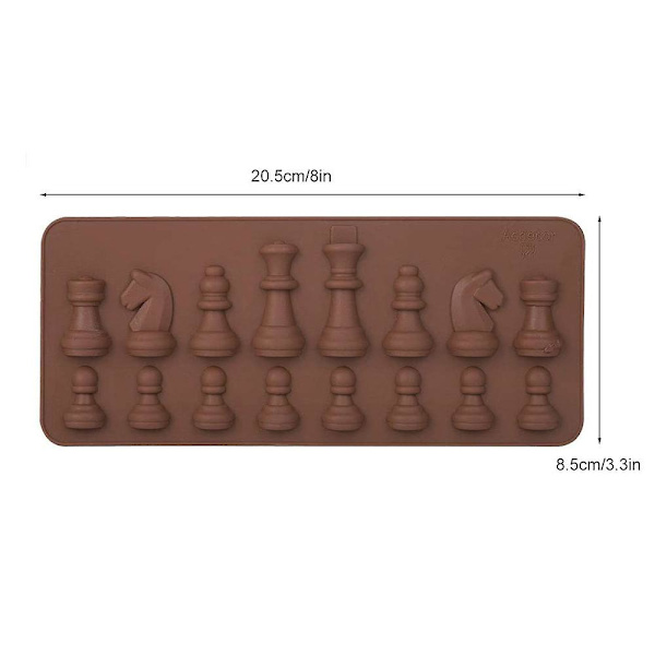 Silikoneform til skakbrikker - Skakformet chokolade fondantform til cupcakes