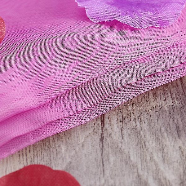 Ensfarvet transparent tylgardin til vindue, voilegardin til bryllup, soveværelse, 100 x 200 cm (rose rød)