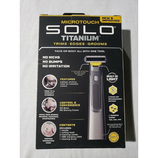 Micro Touch Solo Titanium Ansikte / Helkroppsfrisör Trimmer kanter Brudgummar