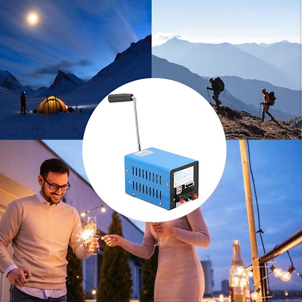 Håndsveivet Ladegenerator Høy Effekt Dynamo Lader Bærbar Håndsveiv USB-Lading Nødoverlevelse