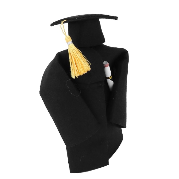 Bachelor Cap Gown Vinflaske Deksel For Graduation Season Party Decoration Graduation Gift