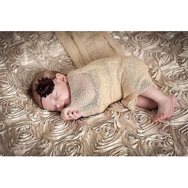 Nyfødt baby fotografering Foto rekvisit Stretch Wrap Baby Lang Ripple Wrap Beige