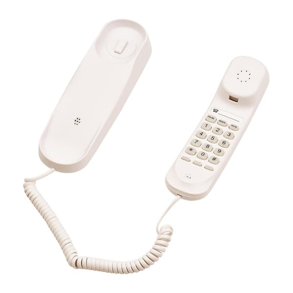 Mini bordstelefon med sladd, fast telefon, väggmonterbar, stöder Mute/Pause/Omslagning